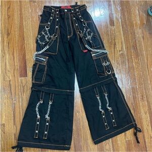 Edgy Black Pants with Chain Accents